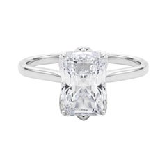 Anello con diamante radiante solitario Tulipano Rosa in platino certificato GIA da 0.73 carati