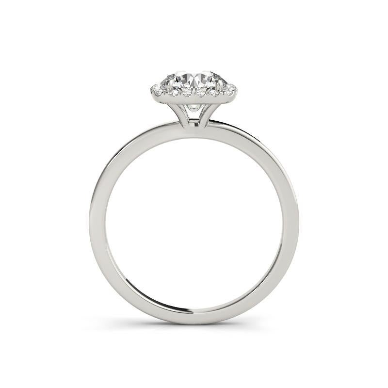 GIA zertifiziert 0,74 Karat Kissen Halo Rund  Diamantring im Zustand „Neu“ im Angebot in New York, NY