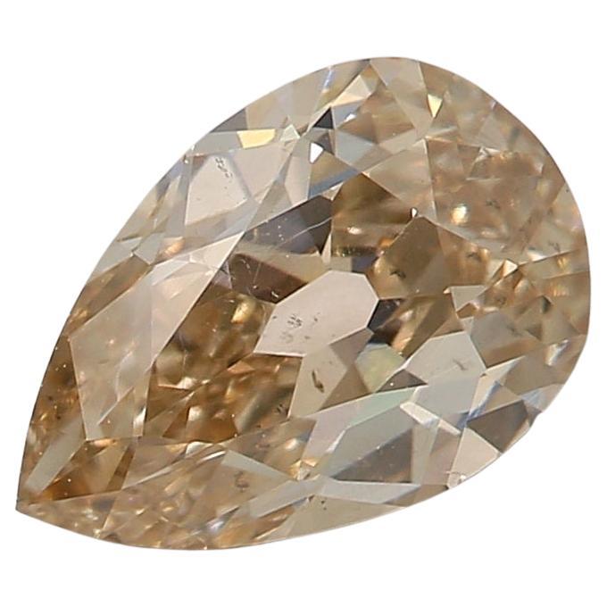 GIA Certified 0.74 Carat Fancy Light Yellow Brown SI1 Clarity Diamond For Sale