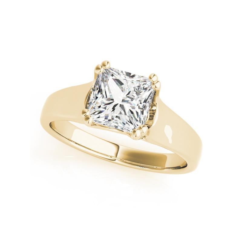 Taglio princess Anello con diamante Princess a doppia corona intrecciata certificato GIA da 0,75 carati in vendita