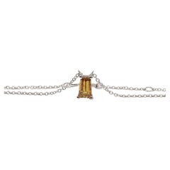 GIA-zertifizierte 0,75 Karat Ausgefallene Farbe Honig/I1 Diamant-Halskette 750 Weißgold
