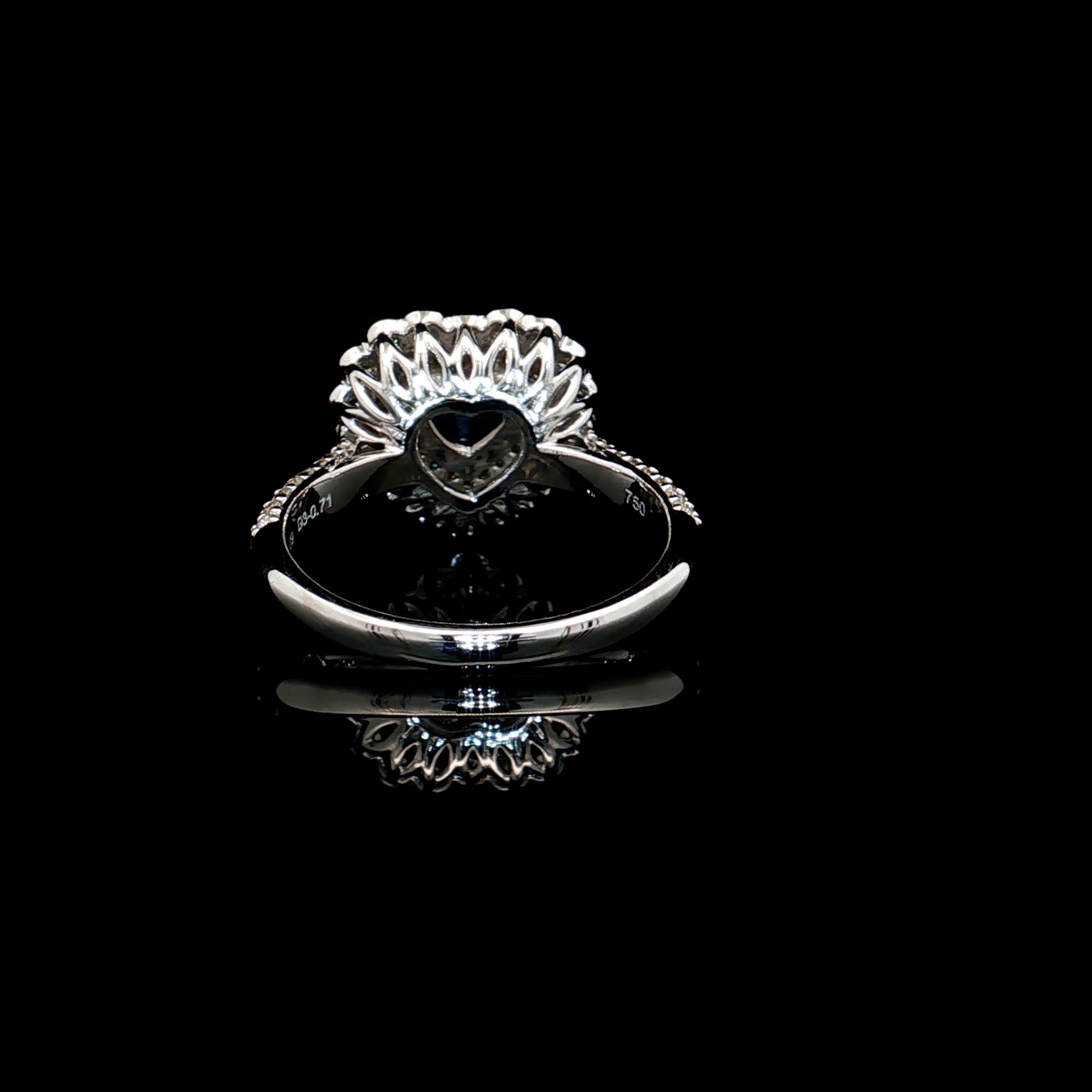 Anello con diamante SI2 Greene & Greene chiaro certificato GIA da 0,75 carati in vendita 1