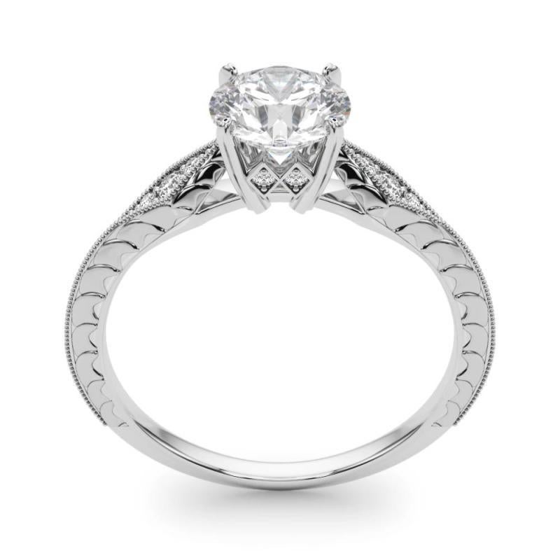 Donna GIA Certified 0.75 Carat Round Solitaire Knife-Edge Diamond Ring in platino in vendita