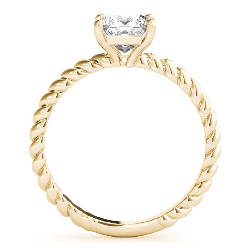 GIA Certified 0,75 Karat Twisted Band Prinzessin Solitär Diamantring im Zustand „Neu“ im Angebot in New York, NY