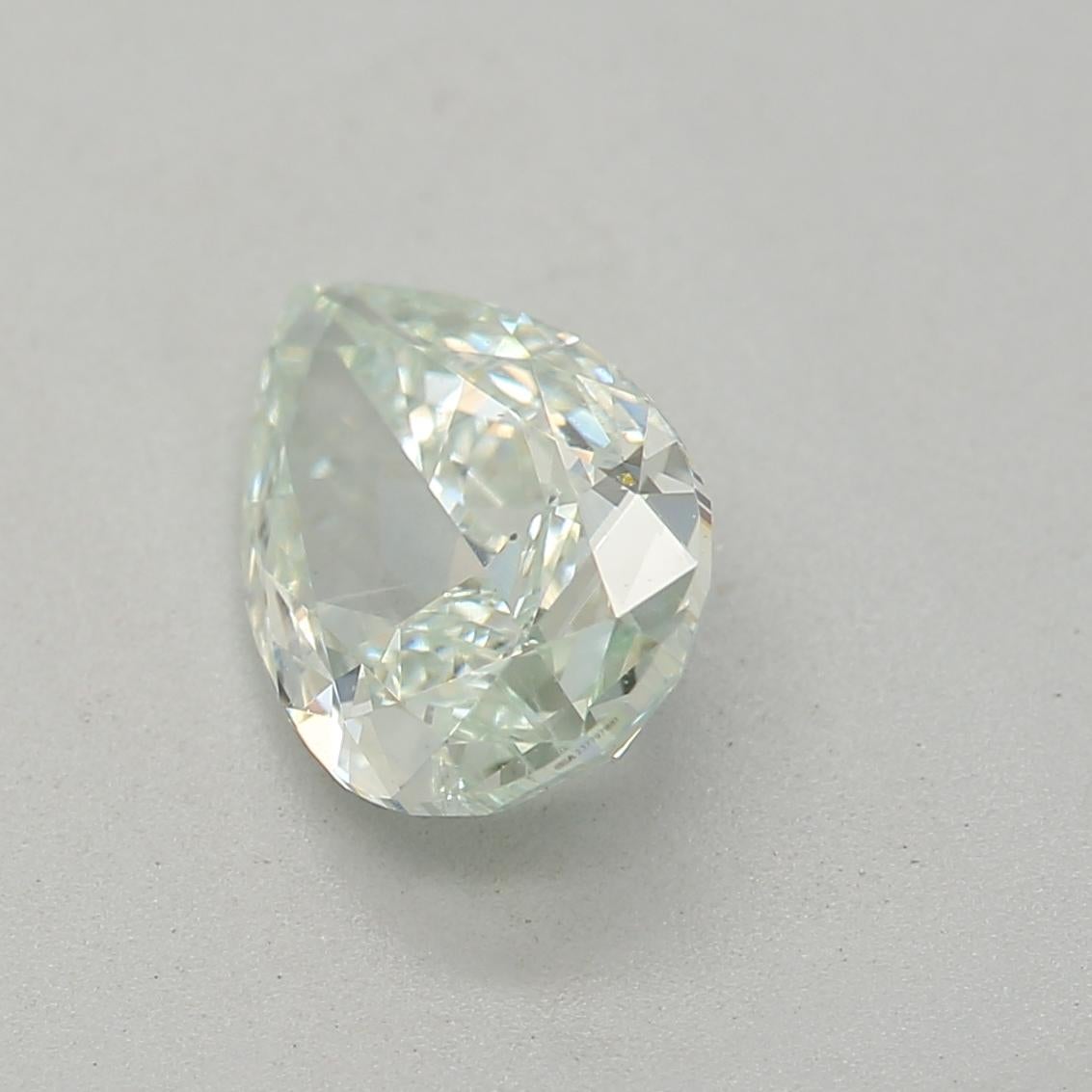 Pear Cut GIA Certified 0.76 Carat Fancy Light Green SI1 Clarity Diamond For Sale