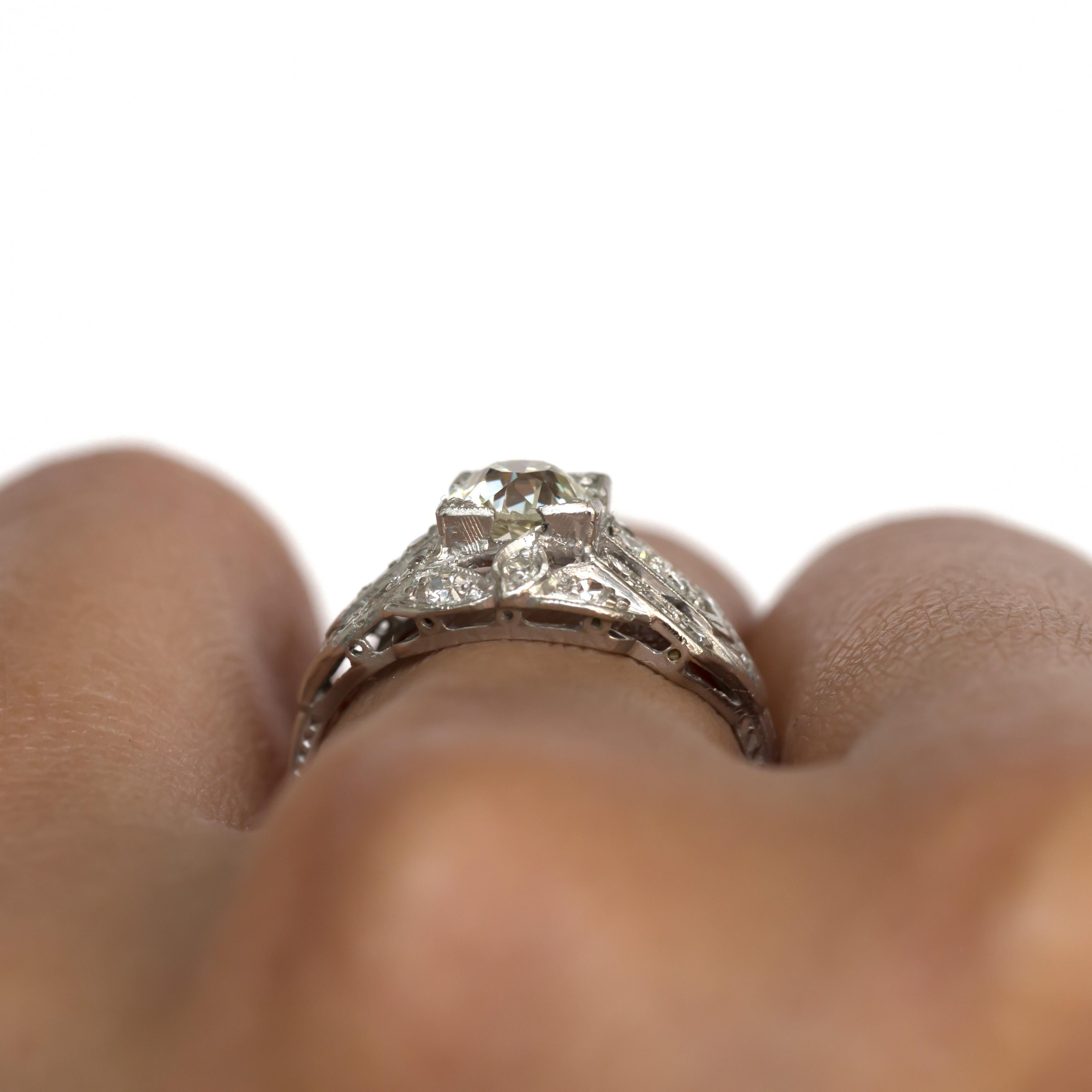 GIA Certified 0.77 Carat Diamond Platinum Engagement Ring For Sale 3