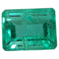 Smeraldo colombiano certificato GIA da 0,77ct, taglio ottagonale, Unisex, 1990