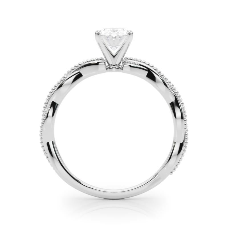 Bague à diamant certifiée GIA de 0,79 carat, ovale, à anneau tressé et torsadé Neuf - En vente à New York, NY
