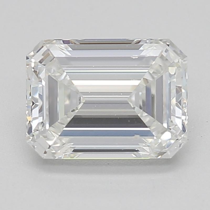 Showcasing an enchanting design, this remarkable diamond ring features a captivating GIA-certified emerald H VS1 0.79 center diamond, exuding an alluring brilliance that captures the eye. Crafted in luxurious platinum , the polished band elegantly