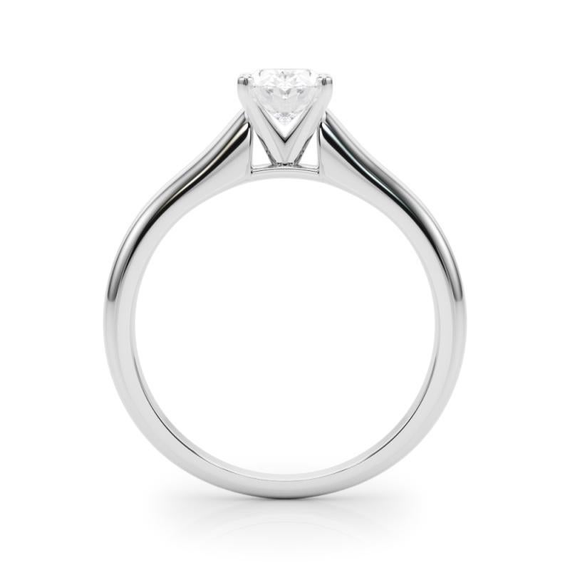 Anello di diamanti in platino con solitario classico a fascia sottile ovale certificato GIA da 0,79 ct. In condizioni Nuovo in vendita a New York, NY