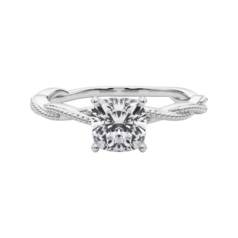 Anillo de diamantes con banda trenzada retorcida de 0.8 quilates con certificado GIA