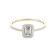 GIA zertifiziert 0.8 Karat Smaragd Halo Filigran Korb Diamant Ring