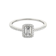 GIA Certified 0.8 Carat Emerald Halo Filigree Basket Platinum Diamond Ring