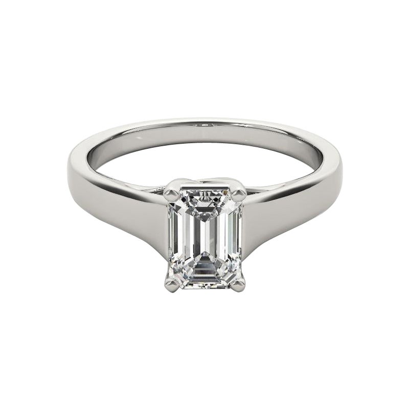 GIA Certified 0.8 Carat Entwined Prong Cathedral Emerald Platinum Diamond Ring