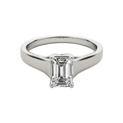 GIA Certified 0.8 Carat Entwined Prong Cathedral Emerald Platinum Diamond Ring