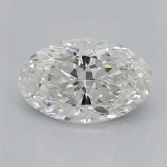 GIA Certified 0.8 Carat Knife Edge Band Oval Halo 18K White Gold Diamond Ring