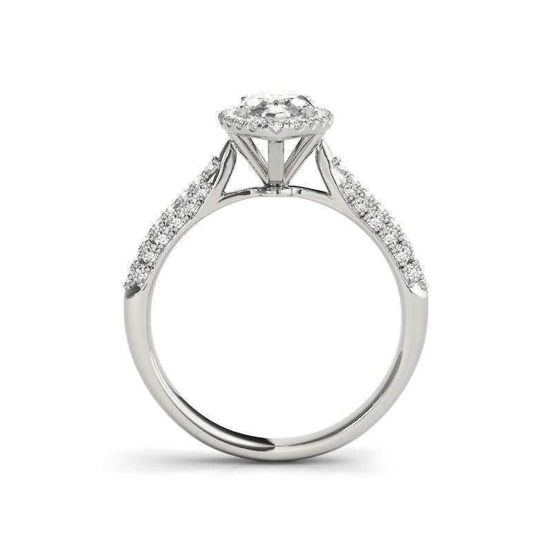 GIA Certified 0,8 Carat Marquise Halo Multi-Row 18K White Diamond Ring In condizioni Nuovo in vendita a New York, NY