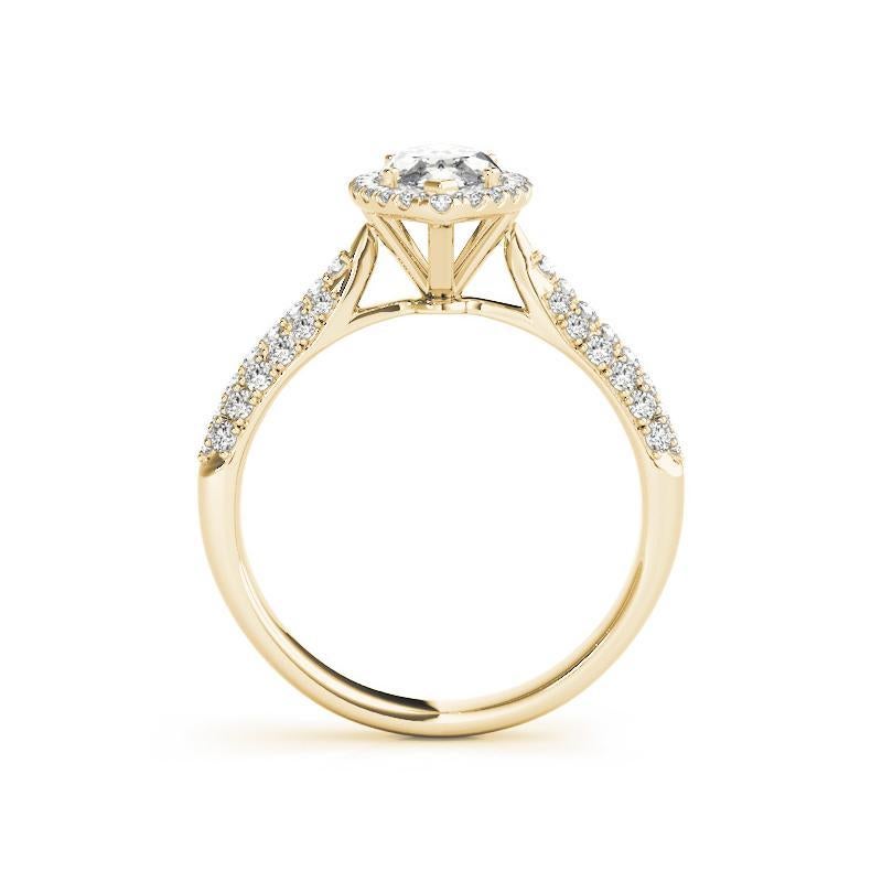 GIA Certified 0,8 Carat Marquise Halo Multi-Row 18K Yellow Diamond Ring In condizioni Nuovo in vendita a New York, NY