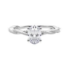 GIA Certified 0.8 Carat Oval Twisted Braided Band Diamond Ring