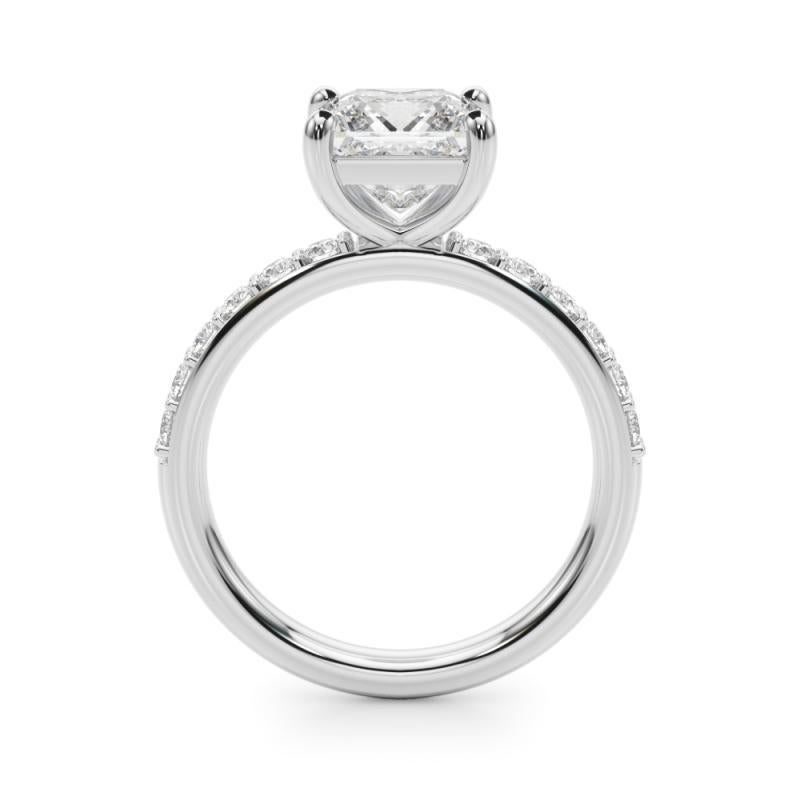 GIA zertifiziert 0,8 Karat Prinzessin & Classic Channel Band Platin Diamantring (Carréschliff) im Angebot