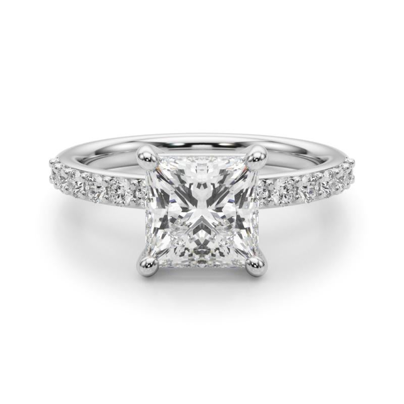 GIA zertifiziert 0,8 Karat Prinzessin & Classic Channel Band Platin Diamantring im Zustand „Neu“ im Angebot in New York, NY
