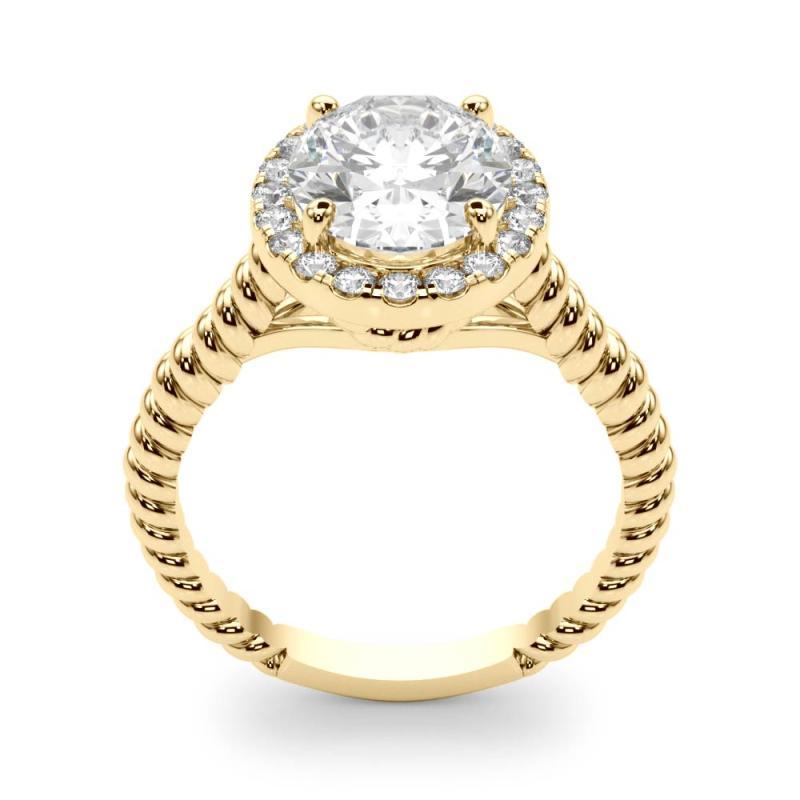 Bague diamant cathédrale ovale halo de 0.8 carats certifiée GIA Pour femmes en vente