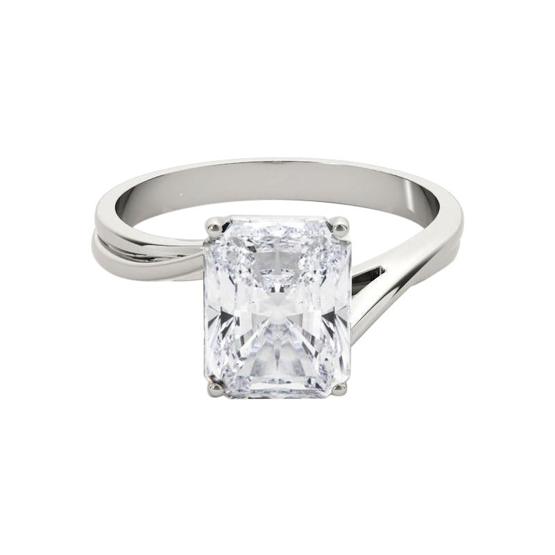 Bague à diamant certifiée GIA 0,80 carat en forme de panier, rayonnante et incurvée en vente