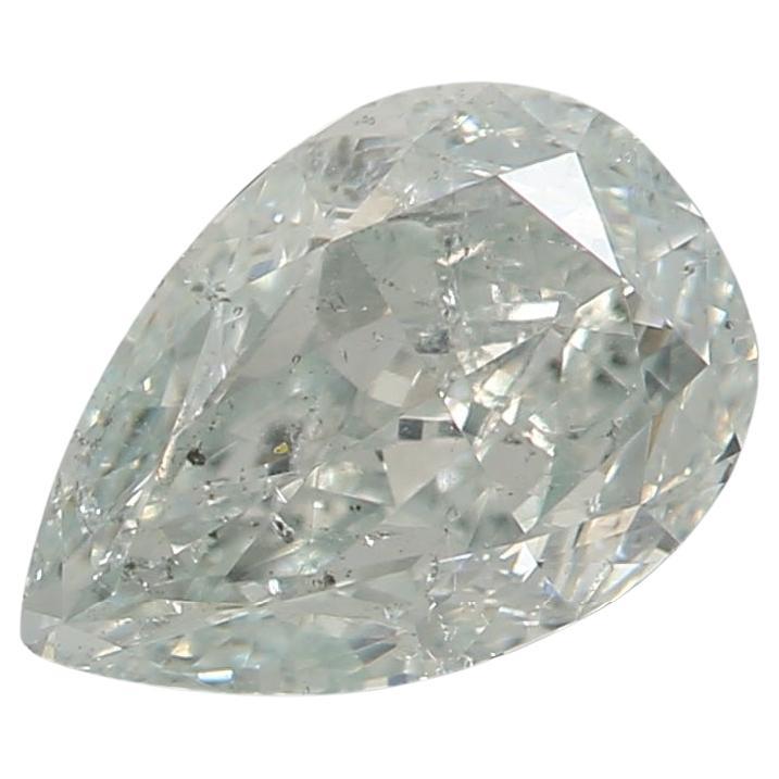 GIA Certified 0.80 Carat Fancy Light Bluish Green SI2 Clarity Diamond
