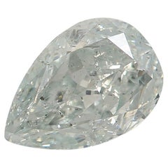 GIA Certified 0,80 Carat Fancy Light Bluish Green SI2 Clarity Diamond