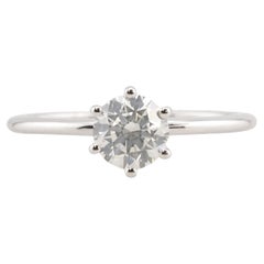 GIA Certified  Round Diamond Solitaire Engagement 18K Gold Ring