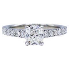 GIA Certified 0.80 Carat H VVS1 Cushion Diamond 14 Karat Gold Engagement Ring