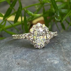 GIA Certified D Colorless 0.80 Carat Oval Diamond in White Gold Engagement Ring