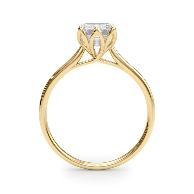 GIA-zertifizierter 0,80 Karat strahlender Solitär Tulip Rose Diamantring im Zustand „Neu“ im Angebot in New York, NY
