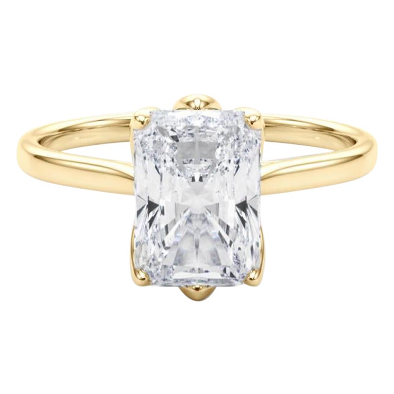 GIA-zertifizierter 0,80 Karat strahlender Solitär Tulip Rose Diamantring im Angebot