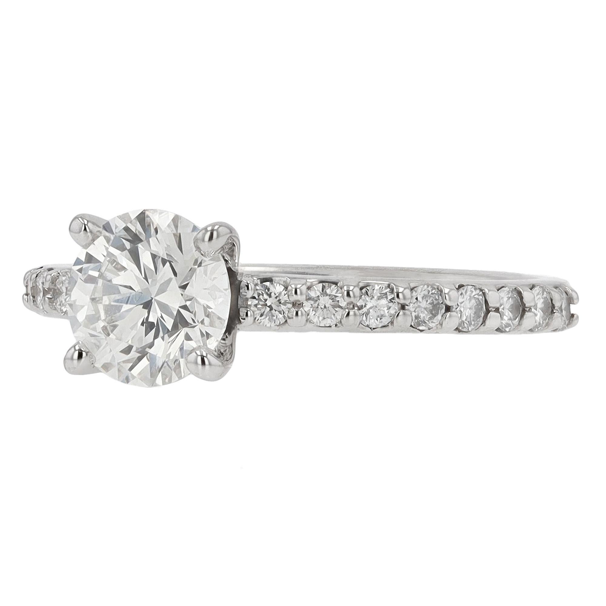 Modern GIA Certified 0.80 carat Round Brilliant Cut Solitaire Diamond Ring For Sale