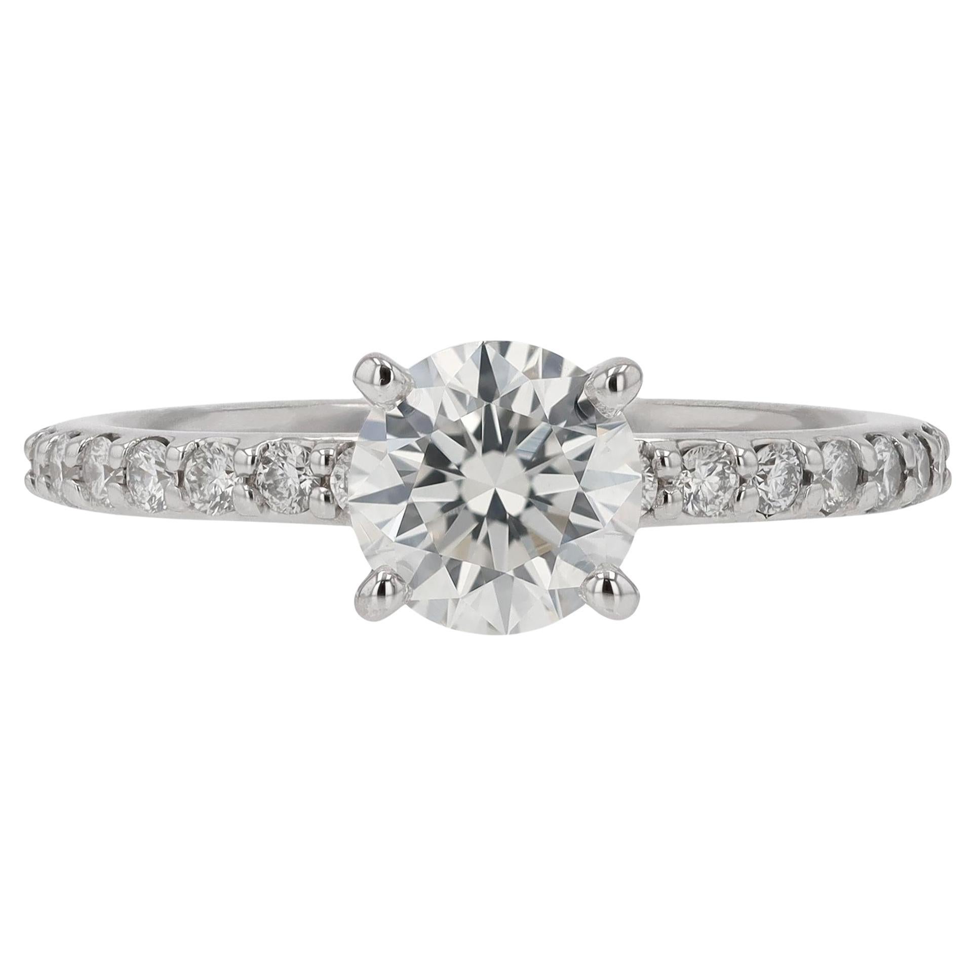 GIA Certified 0.80 carat Round Brilliant Cut Solitaire Diamond Ring For Sale