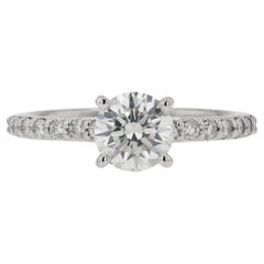 GIA-zertifizierter Solitär-Diamantring mit 0,80 Karat rundem Brillantschliff