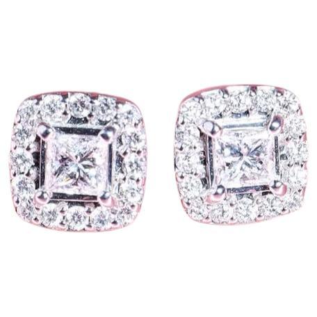 Orecchini con perno in oro 18k con diamanti D/VS2 certificati GIA da 0,80 carati