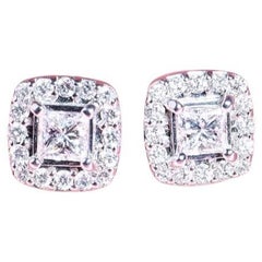 Orecchini con perno in oro 18k con diamanti D/VS2 certificati GIA da 0,80 carati