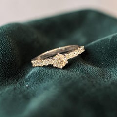 GIA Certified 0.80 Ct D Flawless Round Brilliant Pavé Engagement Ring 14K Gold