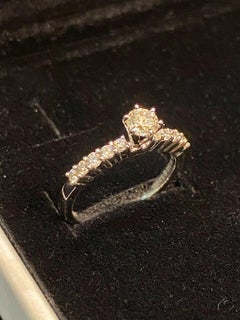 GIA Certified 0.80 Ct D Flawless Round Brilliant Pavé Engagement Ring 14K Gold