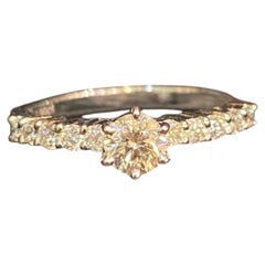 GIA Certified 0.80 Ct D Flawless Round Brilliant Pavé Engagement Ring 14K Gold