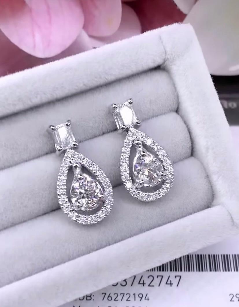 Orecchini in oro 18K con diamanti da 0,80 carati certificati GIA in vendita 1