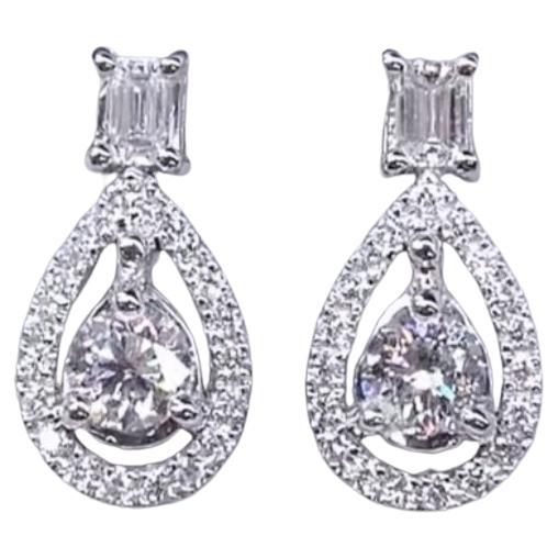 GIA Certified 0.80 Ct Diamonds 18K Gold Earrings