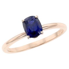 GIA Certified 0.80 ct. Unheated Burma Sapphire Ring, 14k Rose