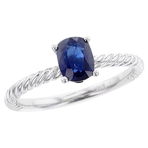 GIA Certified 0.80 ct. Unheated Burma Sapphire Ring, 14k White