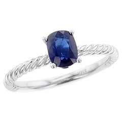 GIA Certified 0.80 ct. Unheated Burma Sapphire Ring, 14k White