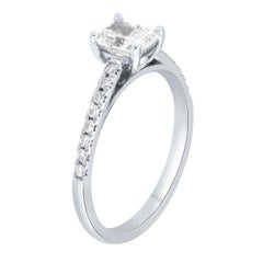 GIA Certified 0.80 Radiant Cut Diamond Engagement Ring