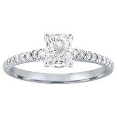 Bague de fiançailles avec diamant taille radiant de 0,80 carat certifié GIA
