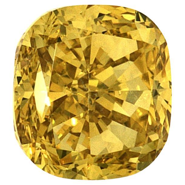 GIA Certified 0.81 Carat Cushion Fancy Deep Orangy Yellow Natural Diamond